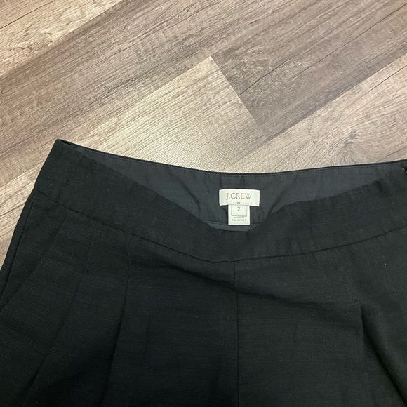 J.Crew Factory Women’s Linen Blend Side Zip Pleated Shorts Sz 2 In Black - Picture 3 of 7